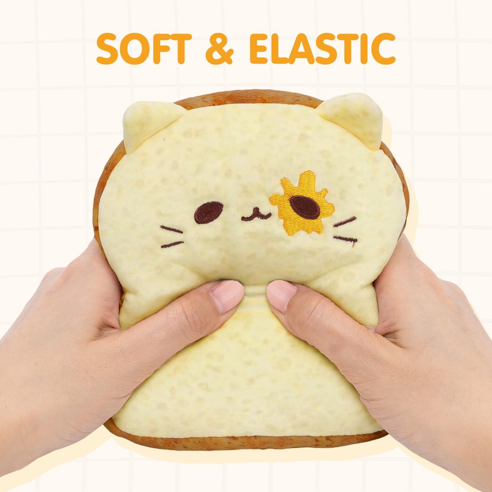 **Mewaii Sliced Bread Toast Pillow - Soft Plush Stuffed Toy for Kids & Adults (16cm) - Cute Bread Shaped Gift for Home Decor, Bedroom, Office & Photo Props**