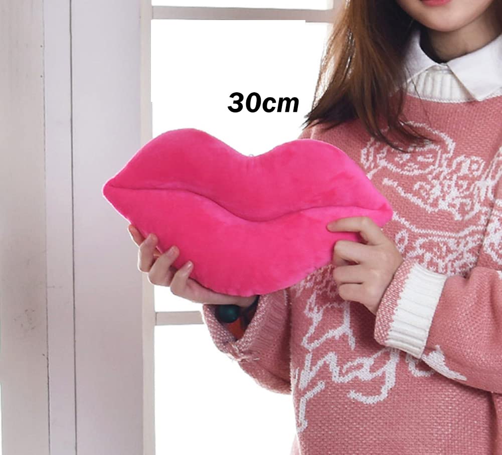 Red Velvet Lip Pillow - Hot Pink Love Cushion for Bed & Living Room Decor