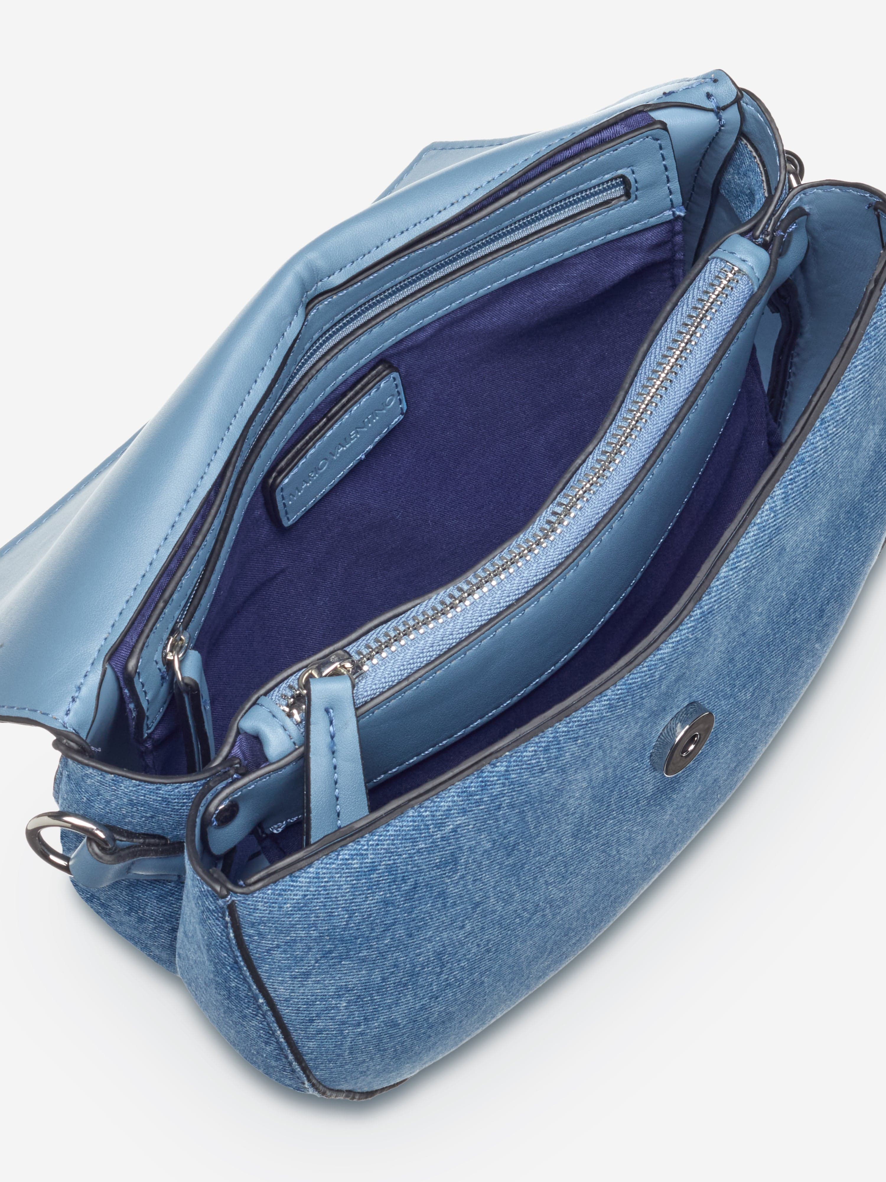 Bigs Denim Flap Bag in Blue (24.5cm) - Stylish Crossbody Purse for Women, Perfect for Daily Use, Travel & Shopping