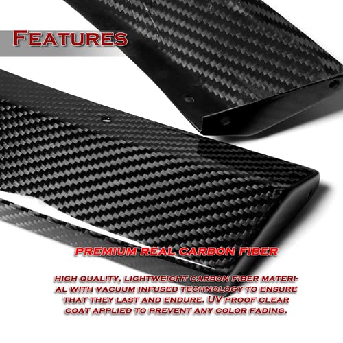 3Pcs Real Carbon Fiber Front Bumper Lip Spoiler & Side Skirts Kit for 2019-2023 Lexus ES300h/ES350 - Aerodynamic Body Enhancement & Protection (Perfect for Street Racing & Car Shows)
