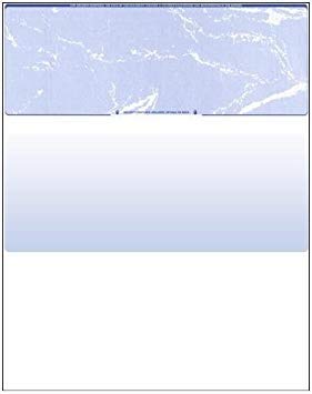 Compuchecks Top Blank Check Paper 500 Sheets - QuickBooks & Laser Printer Compatible Business Checks with Voucher - 8.5 x 11 Inch Blue Marble Design - Ideal for Accounting, Bookkeeping & Small Business Financial Management