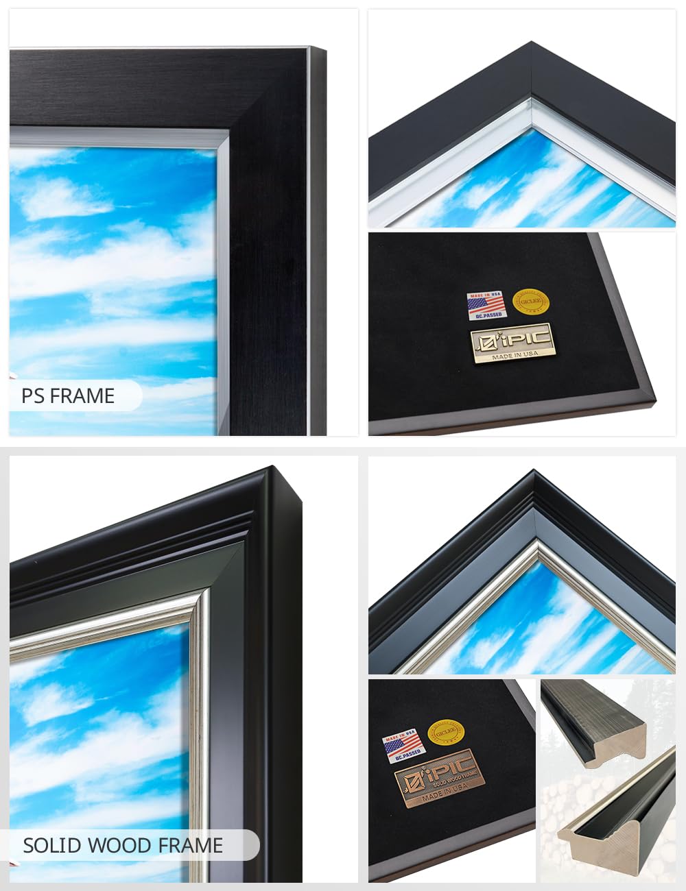 IPIC - Personalized Name & Date Artwork - Custom Love Gift for Anniversary, Wedding, Birthday - Choose PS or Solid Wood Frame - Perfect for Home Decor, Romantic Surprises & Special Occasions