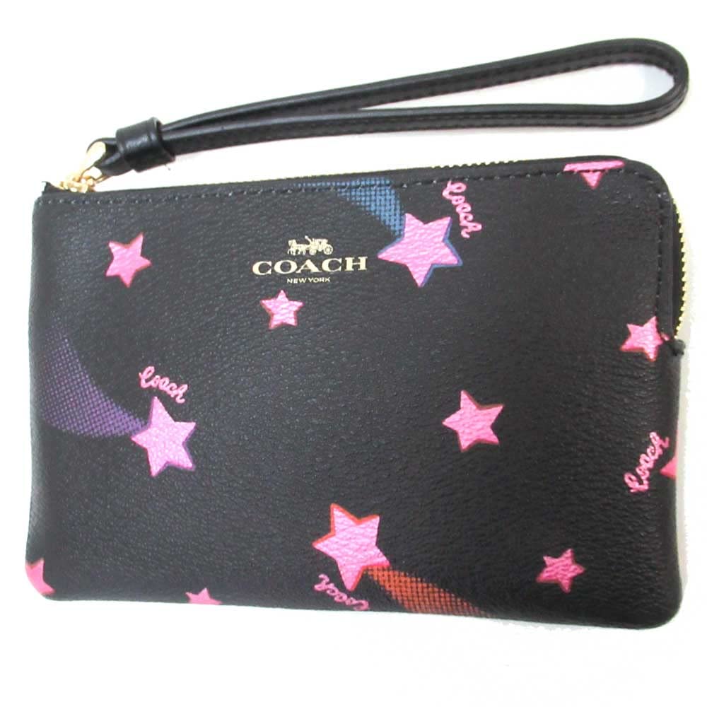COACH Women's Corner Zip Wristlet - Genuine Leather & Canvas Crossbody Wallet for Everyday Use | Perfect for Shopping, Travel & Night Out