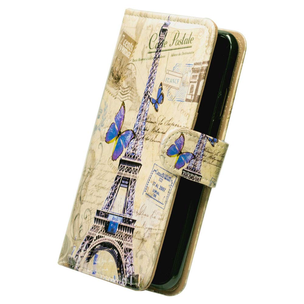 Eiffel Tower Postcard Flip Leather Wallet Case for iPhone 11 with Credit Card Slots & ID Holder - Kickstand Feature for Hands-Free Viewing | Perfect for Travel, Commuting & Daily Use