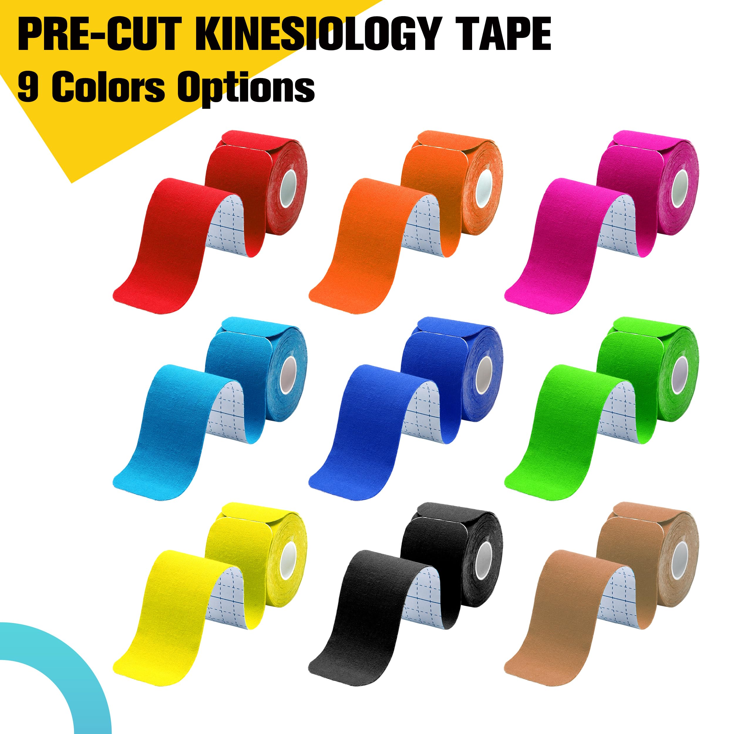 Premium Kinesiology Tape Precut 2 Rolls Pack - Athletic Sports Tape for Muscle & Joint Pain Relief - 40 Strips for Knee, Ankle, Shoulder, Back & Plantar Fasciitis Support - Latex-Free, Water-Resistant, Beige - Ideal for Athletes, Runners & Physical Therapy Recovery