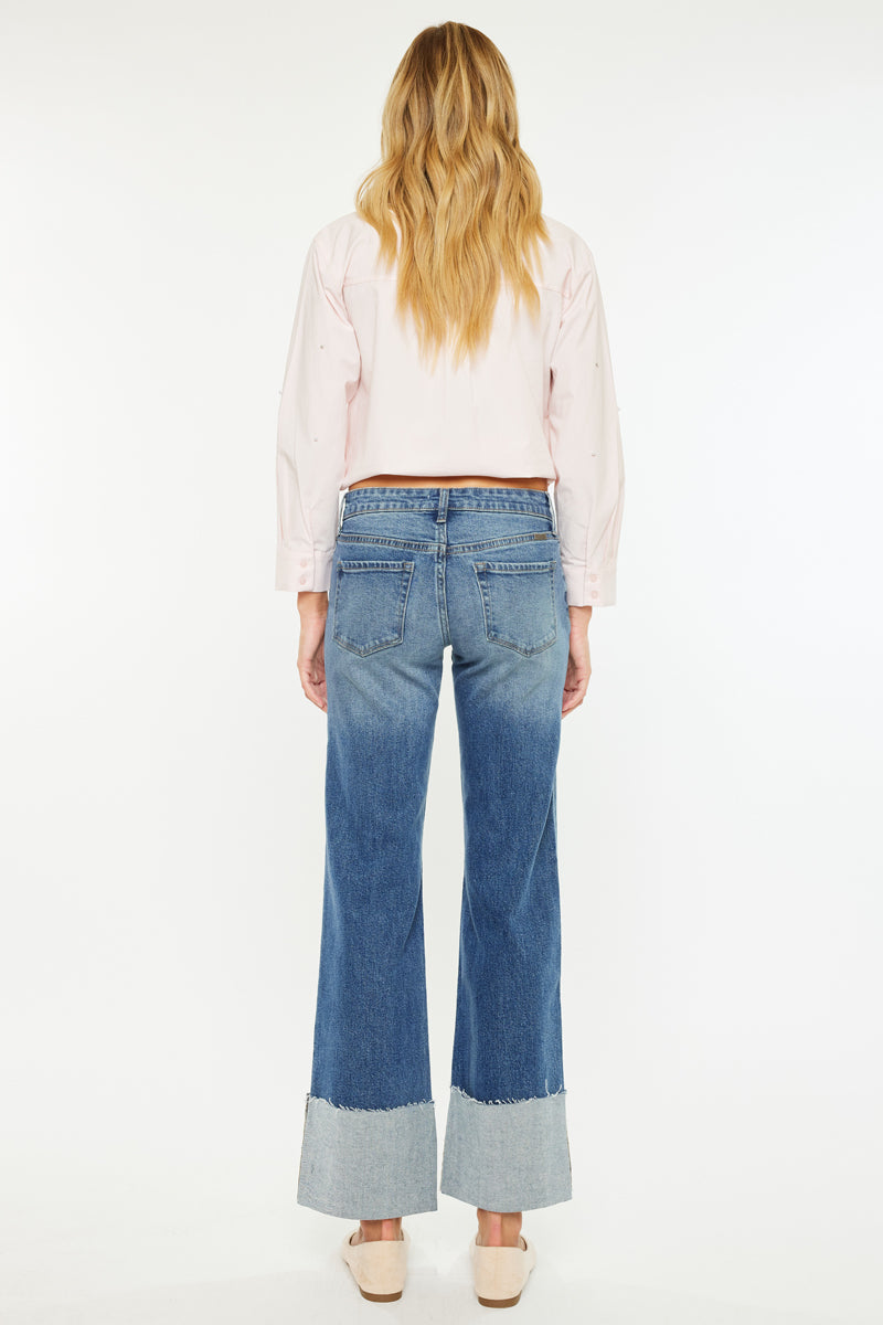 Sierra Mid Rise Wide Leg Jeans for Women - Comfortable Stretch Denim Pants - Casual & Chic Outfit for Everyday Wear, Office, or Weekend Outings