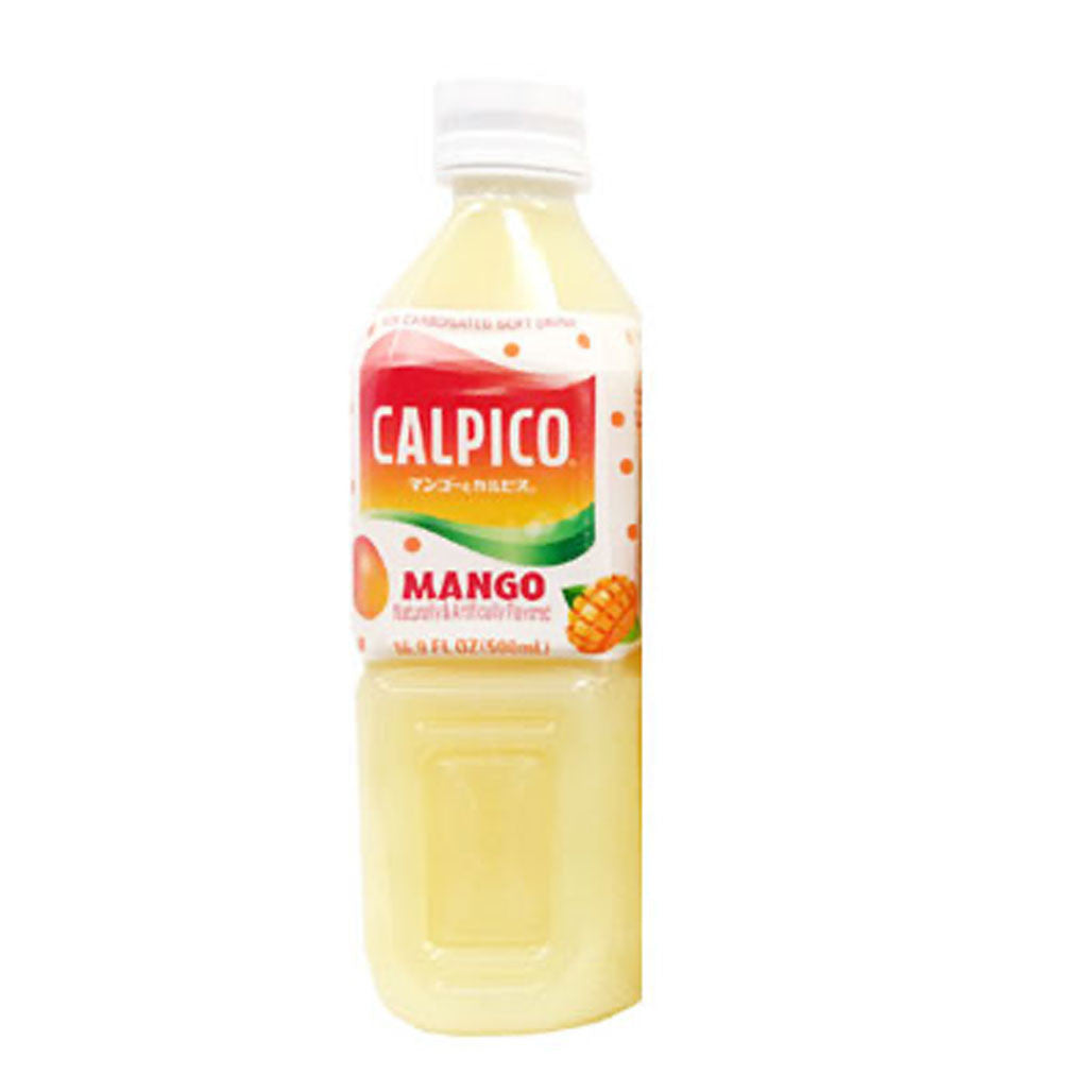 Calpico Mango Flavor Drink 16.9 fl oz (500ml) x 24 Bottles - Refreshing Japanese Soft Drink for Parties, Picnics & Asian Cuisine Pairing