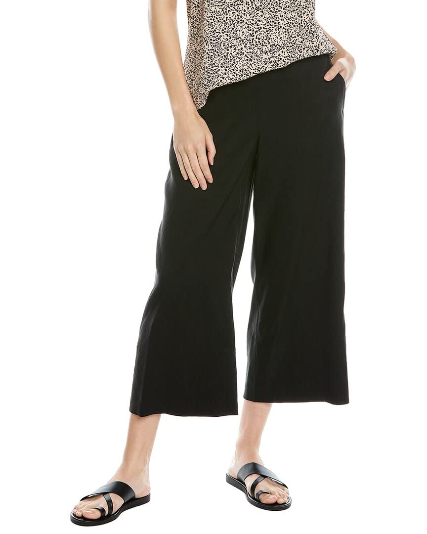 Vince Cropped Wide Leg Linen-Blend Pants for Women | Breathable Summer Trousers | Perfect for Beach Vacations & Casual Outings