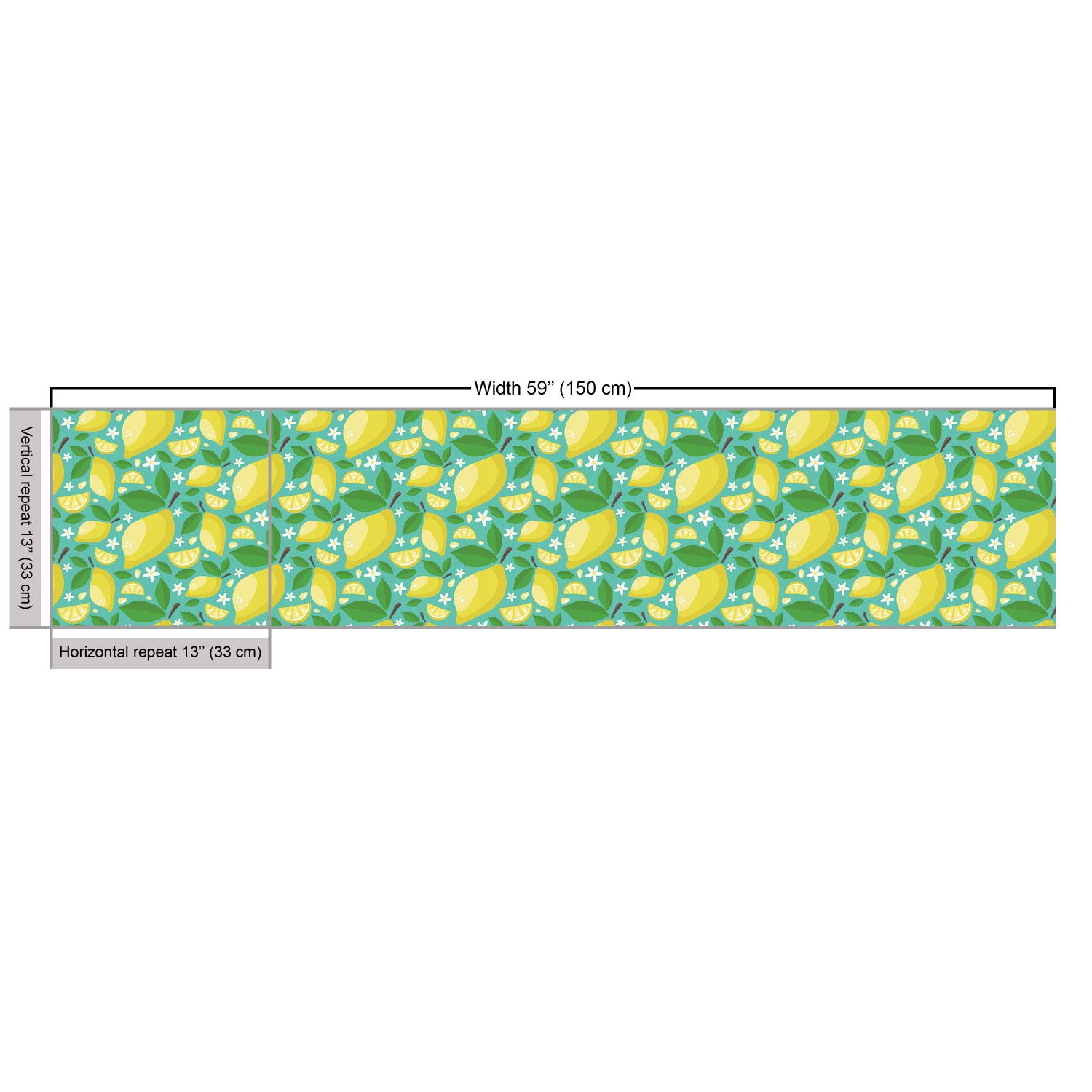 Ambesonne Floral Fabric by The Yard - Cartoon Style Lemon Leaves & Blooming Flowers Summer Garden Print - 10 Yards Seafoam Green & Yellow Upholstery Fabric for Sofa, Curtains, Pillows & Home Decor | Perfect for DIY Projects, Nursery Decor & Coastal Themed Rooms
