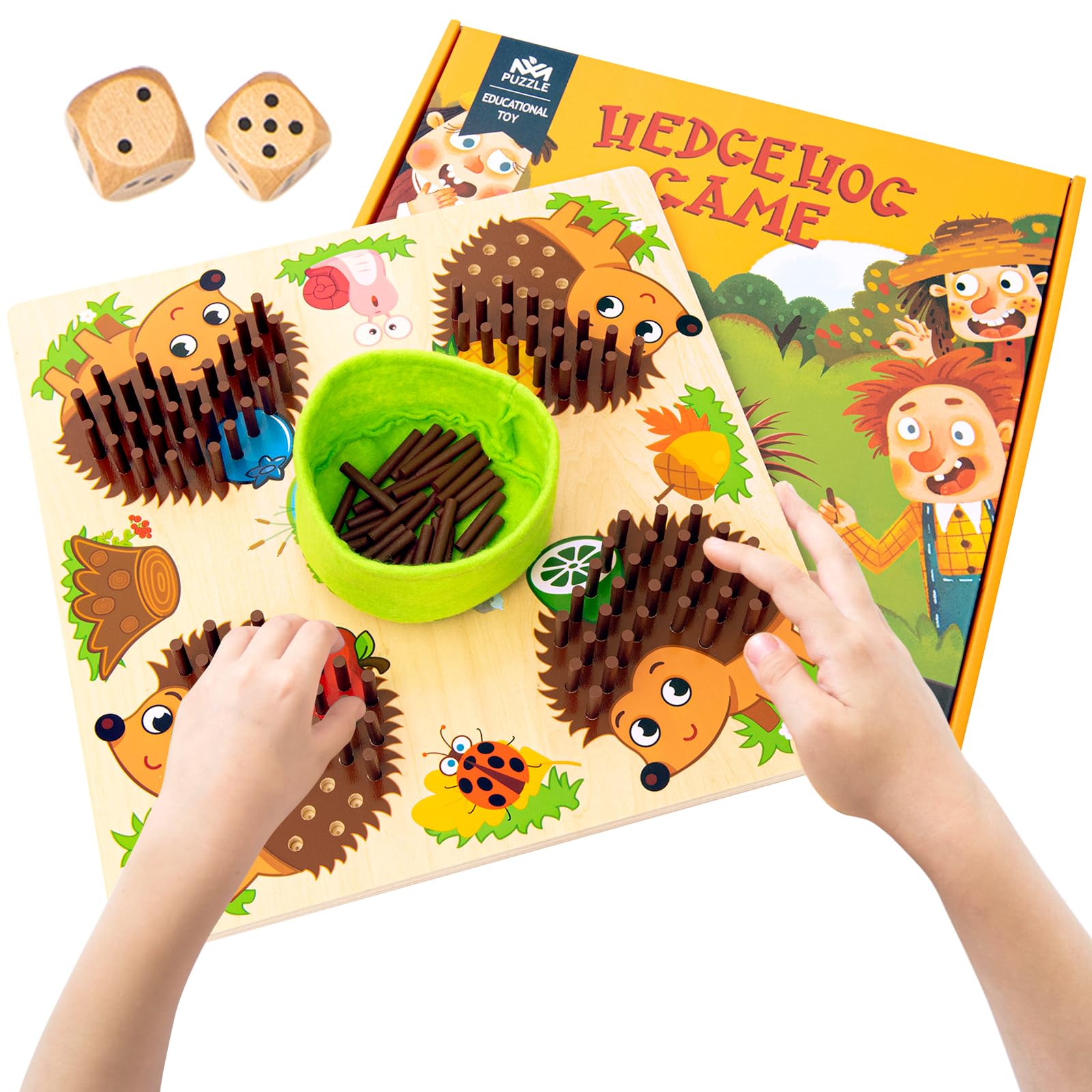 Montessori Hedgehog Counting & Matching Game - Fine Motor Skill Sorting Toys for Toddlers 3+ | Early Education Math Board Game | Birthday Gift for Kids | Perfect for Preschool Learning & Homeschool Activities