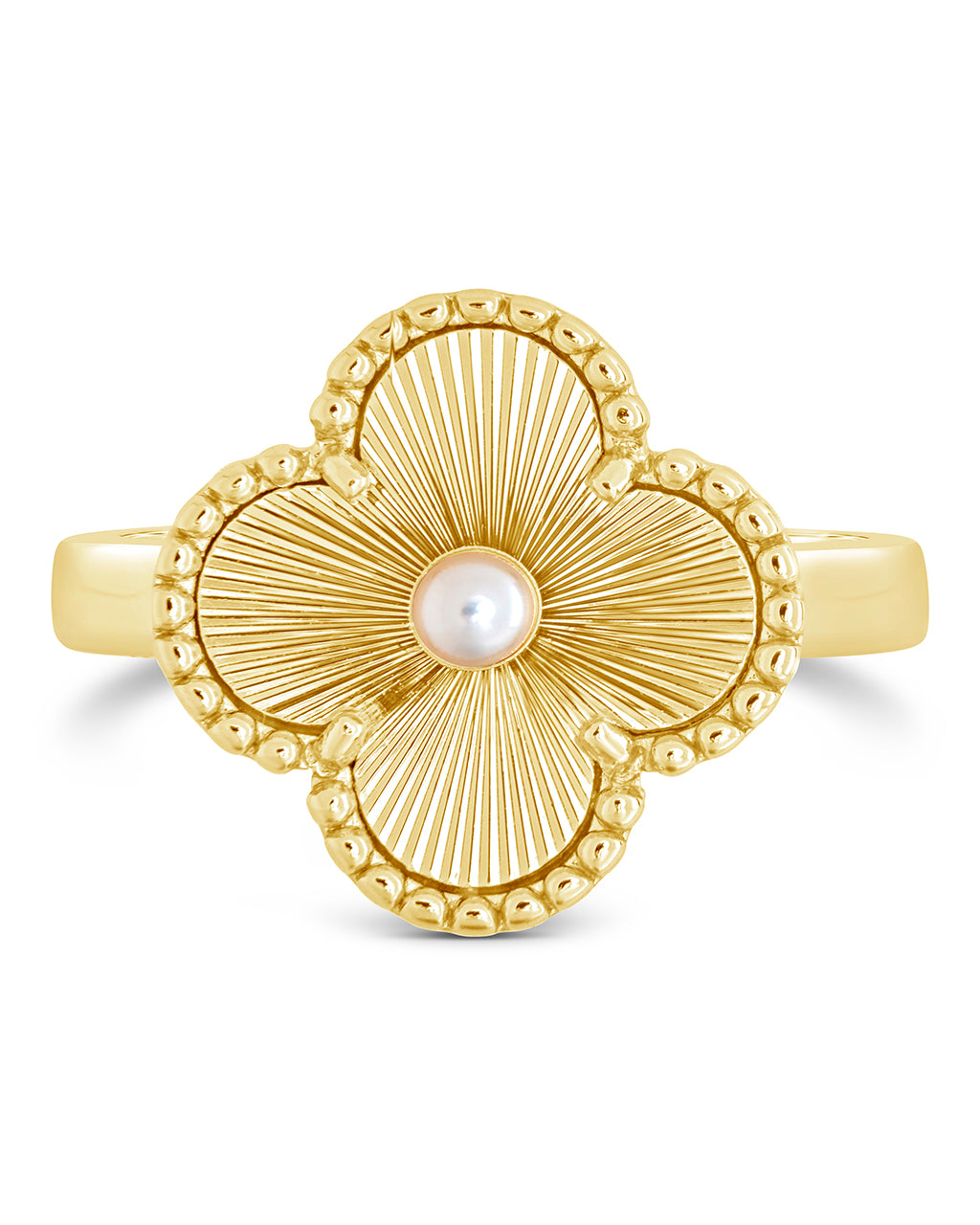 Tilda Pearl & Clover Statement Ring for Women - Elegant Fashion Jewelry Gift for Her - Perfect for Parties, Weddings & Special Occasions