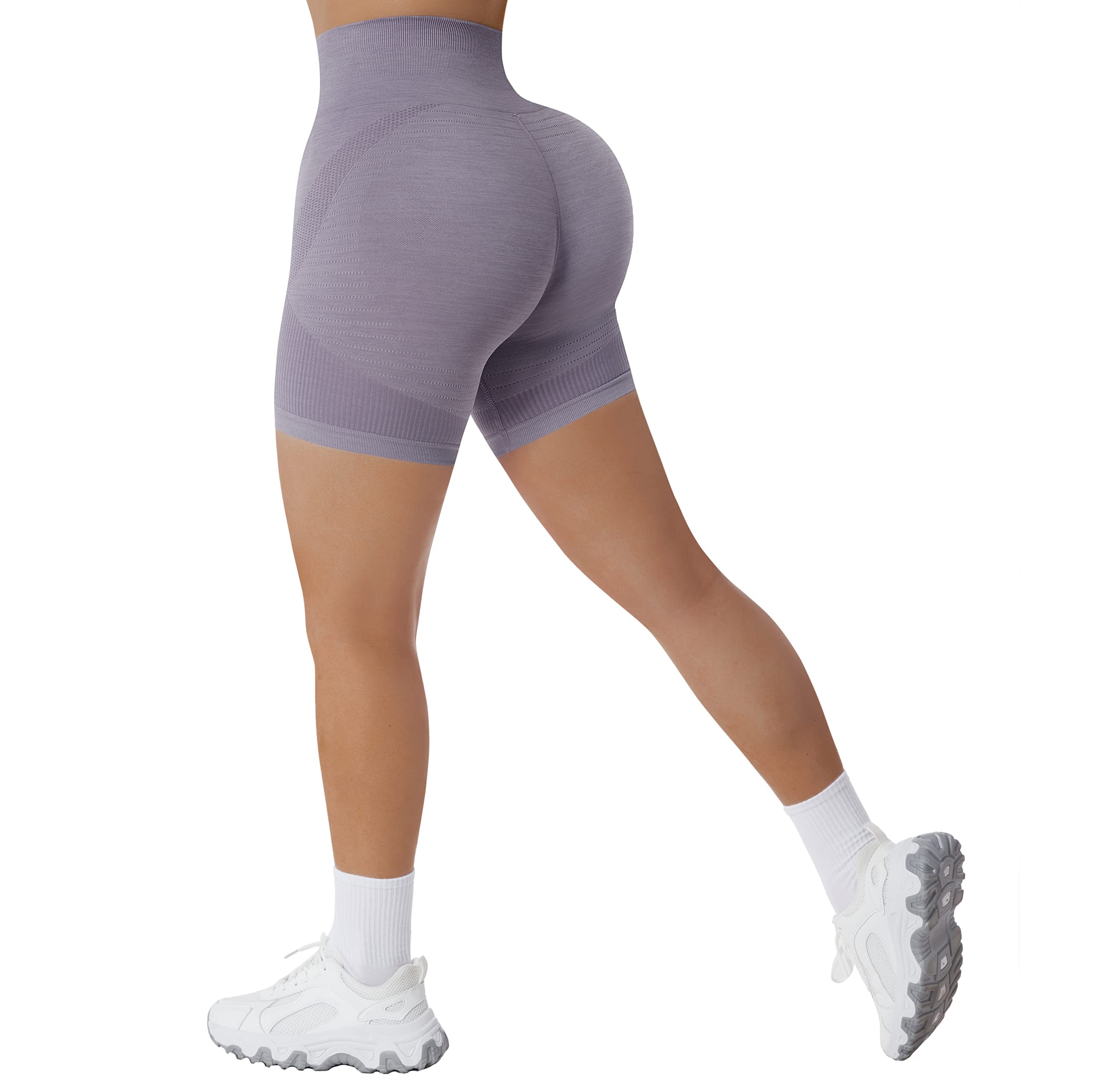 RXRXCOCO Women's High Waisted Seamless Gym Shorts - Tummy Control Workout Running Yoga Biker Shorts for Women | Perfect for Gym, Running, Yoga & Casual Wear