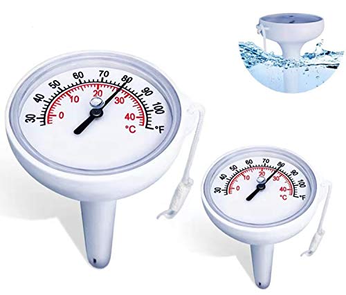 2 Pcs Floating Pool Thermometer with String - Accurate Water Temperature Gauge for Swimming Pools, Hot Tubs, Aquariums, Spas, Jacuzzis, Ponds - Indoor & Outdoor Use for Home, Vacation Rentals, Resorts