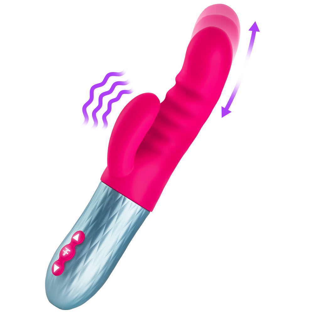 FemmeFunn Essenza Thrusting Rabbit Vibrator - Powerful Dual Stimulation for Women, G-Spot & Clitoral Pleasure - Perfect for Solo Play & Couples Intimacy