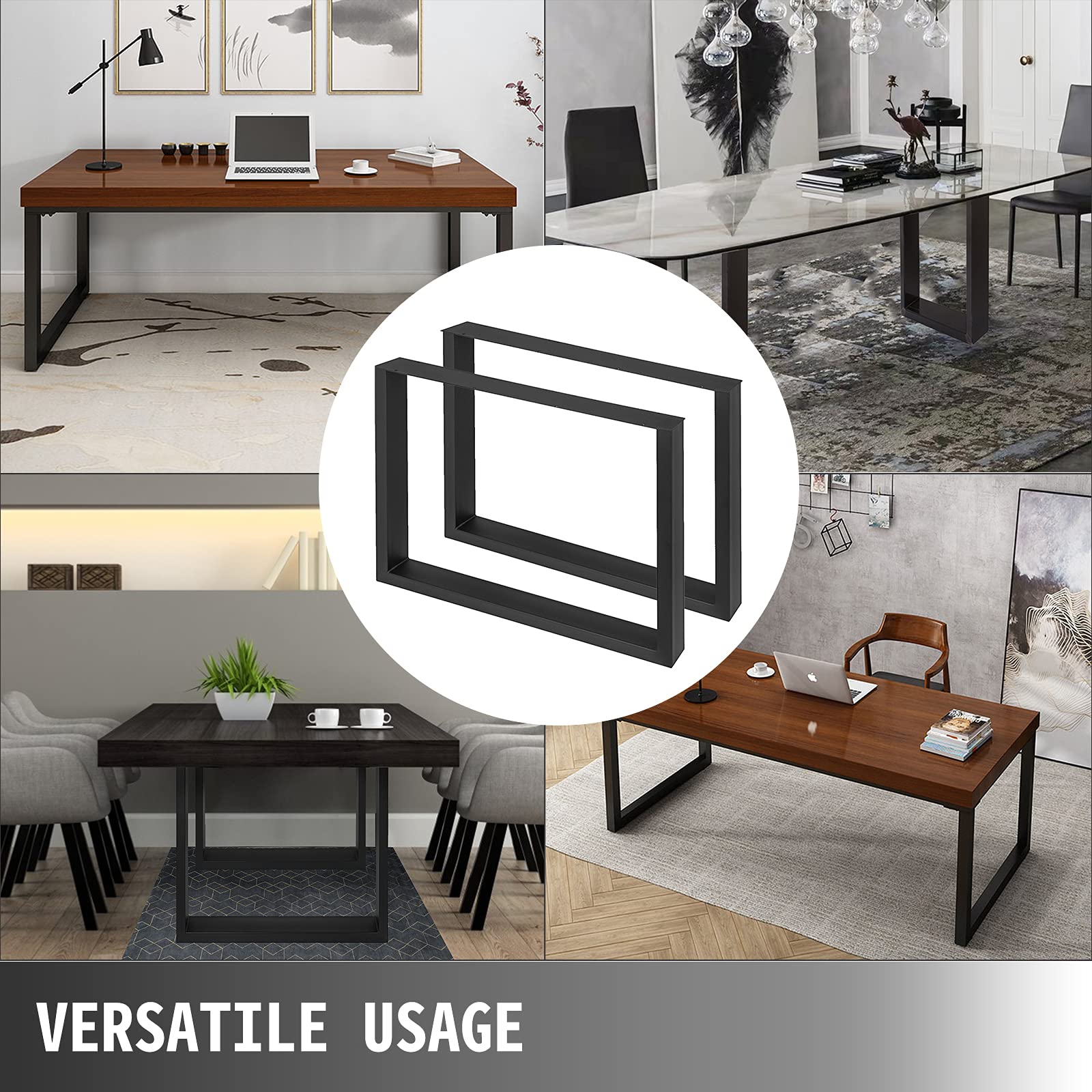 VEVOR Heavy Duty Steel Table Legs Set of 2 - 28