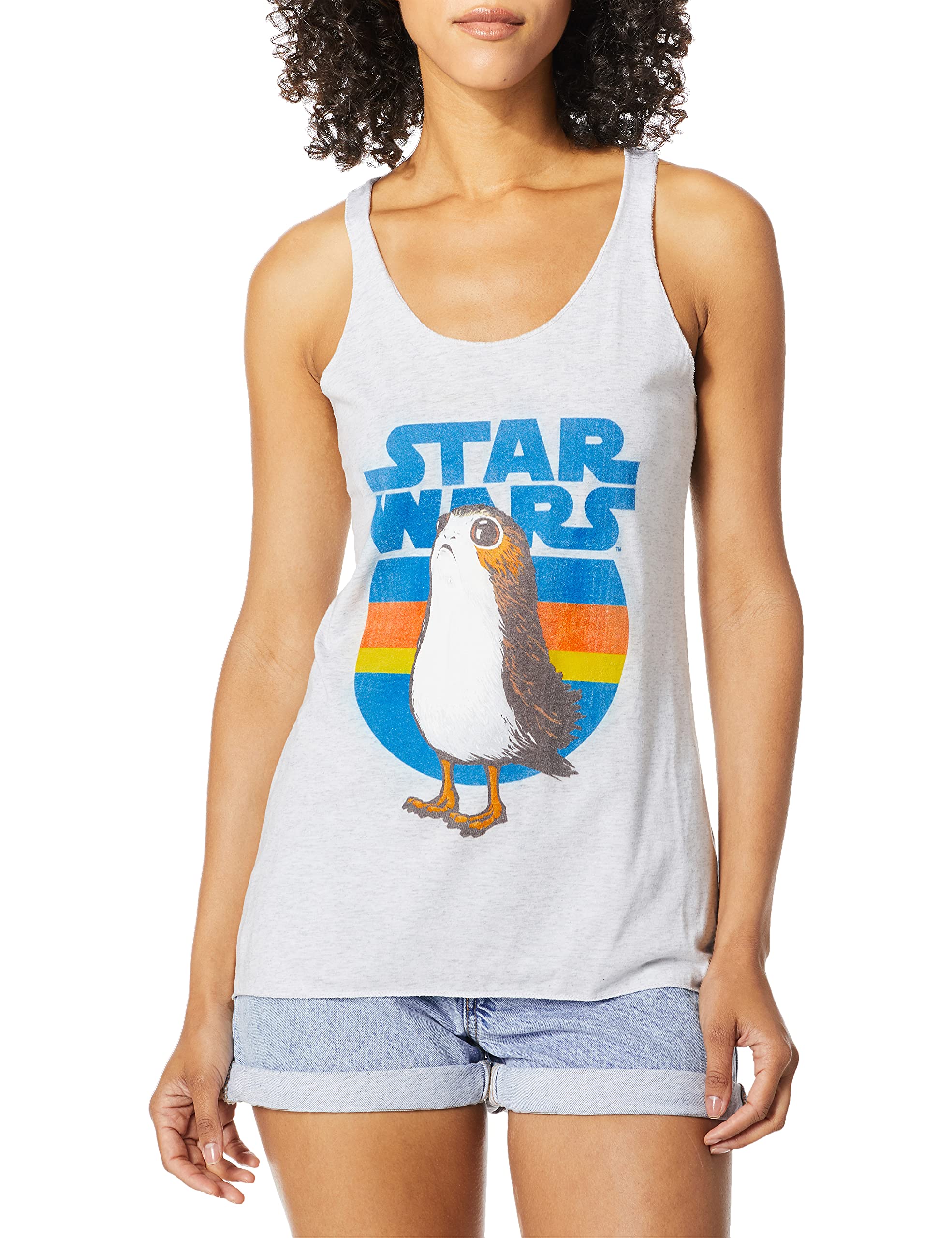 STAR WARS Women's Officially Licensed PORG Racerback Tank Top - Junior's Graphic Tee for Cosplay, Gift & Casual Wear