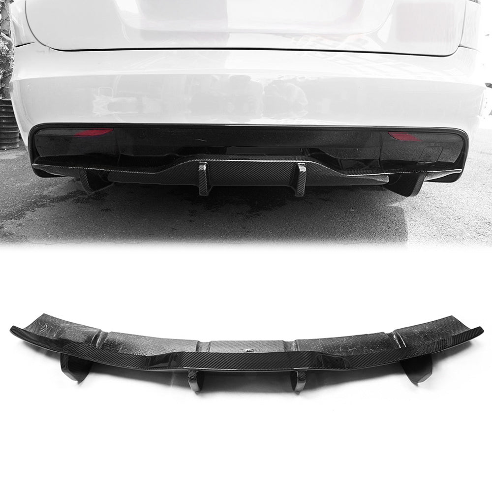 Premium Real Carbon Fiber Rear Diffuser for Tesla Model S - High Performance Aerodynamic Upgrade | Matte & Glossy Finish Options | Enhances Sporty Look & Improves Vehicle Stability