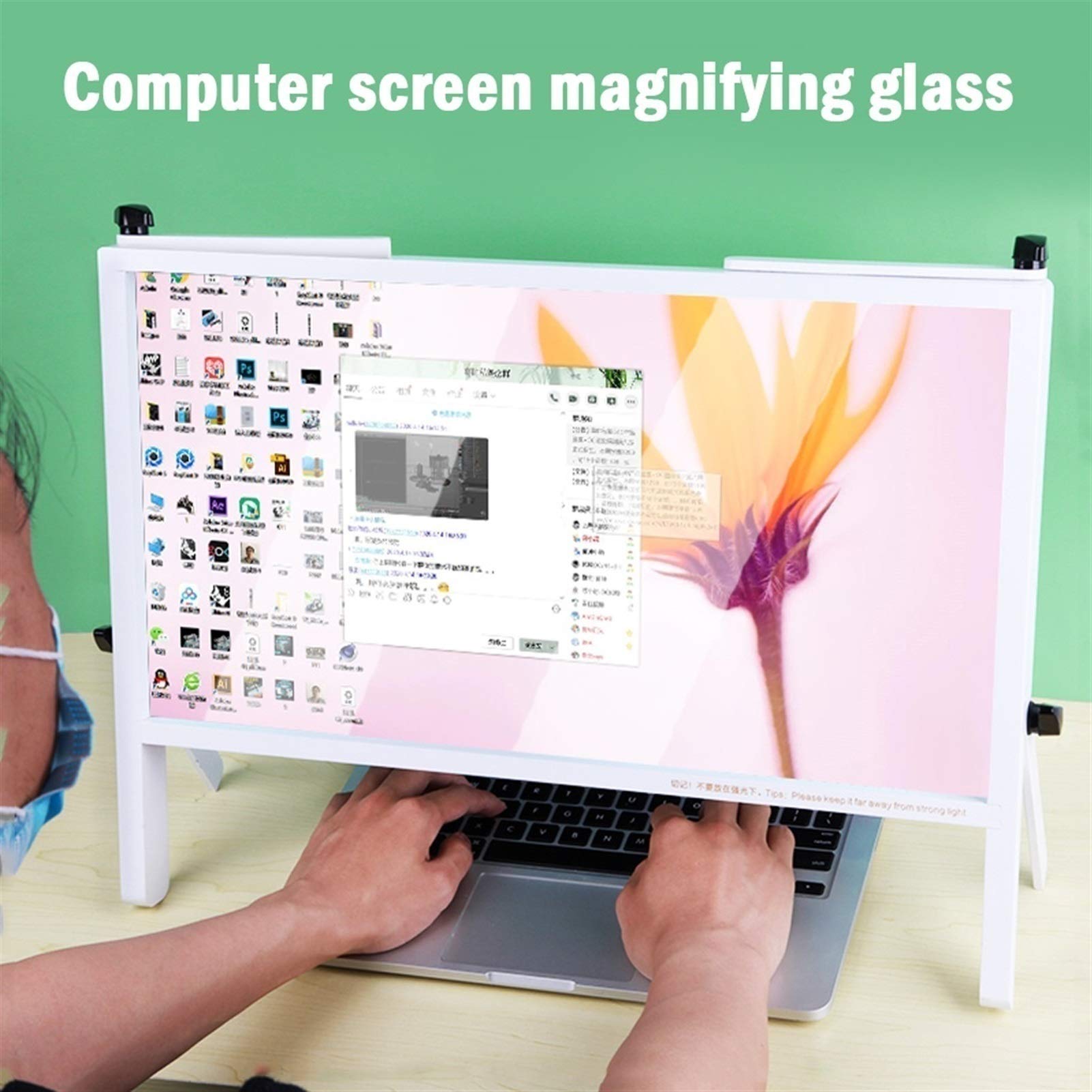 21 Inch Universal Foldable Laptop Screen Magnifier - HD Reading Amplifier & Computer Screen Enlarger for Mac/Windows (Brown) | Perfect for Work, Study & Entertainment