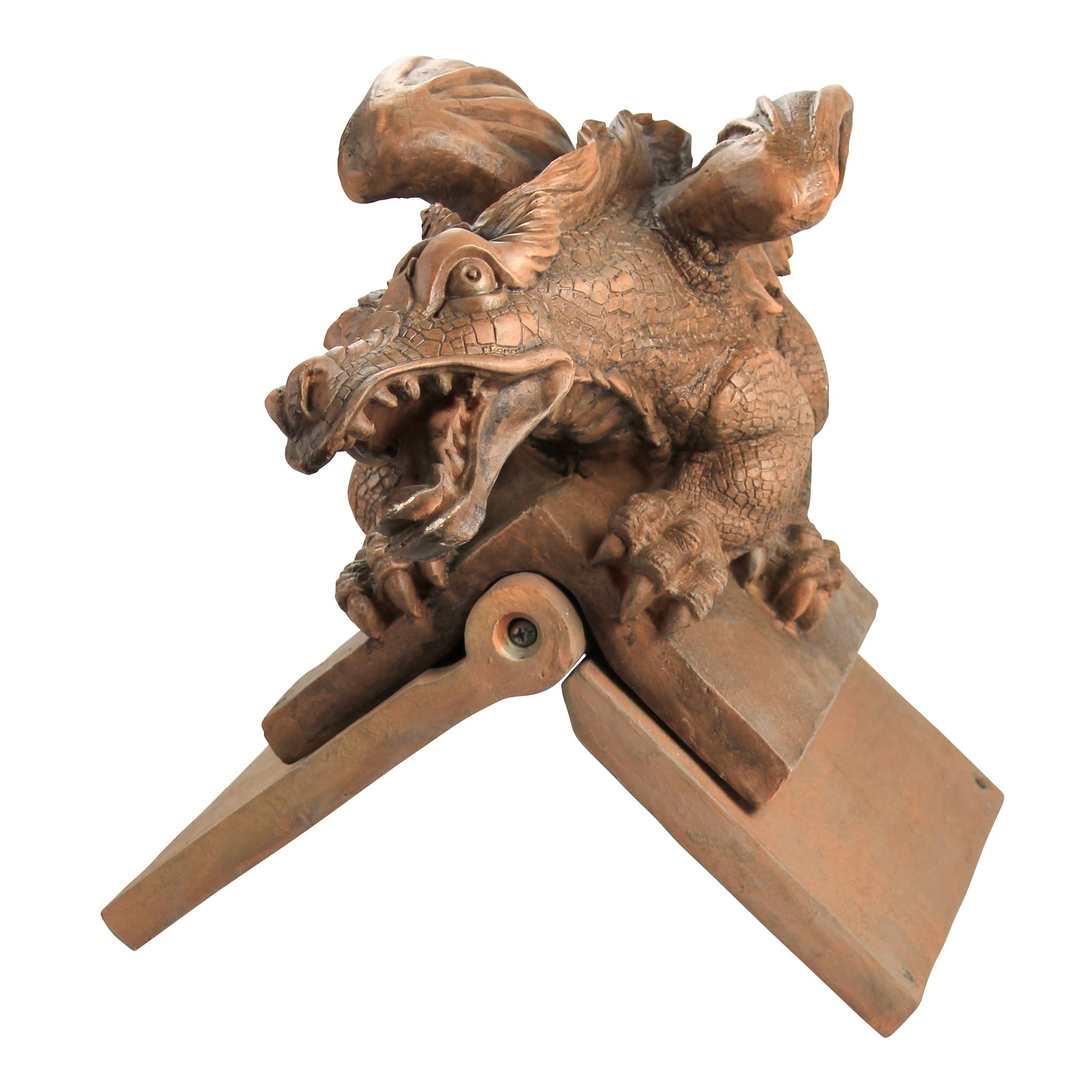 Design Toscano NG30667 Apex, the Winged Dragon Sculpture - Gothic Terra Cotta Roof Cresting Decor for Home & Garden - Perfect for Medieval, Fantasy, or Gothic Style Home Exteriors