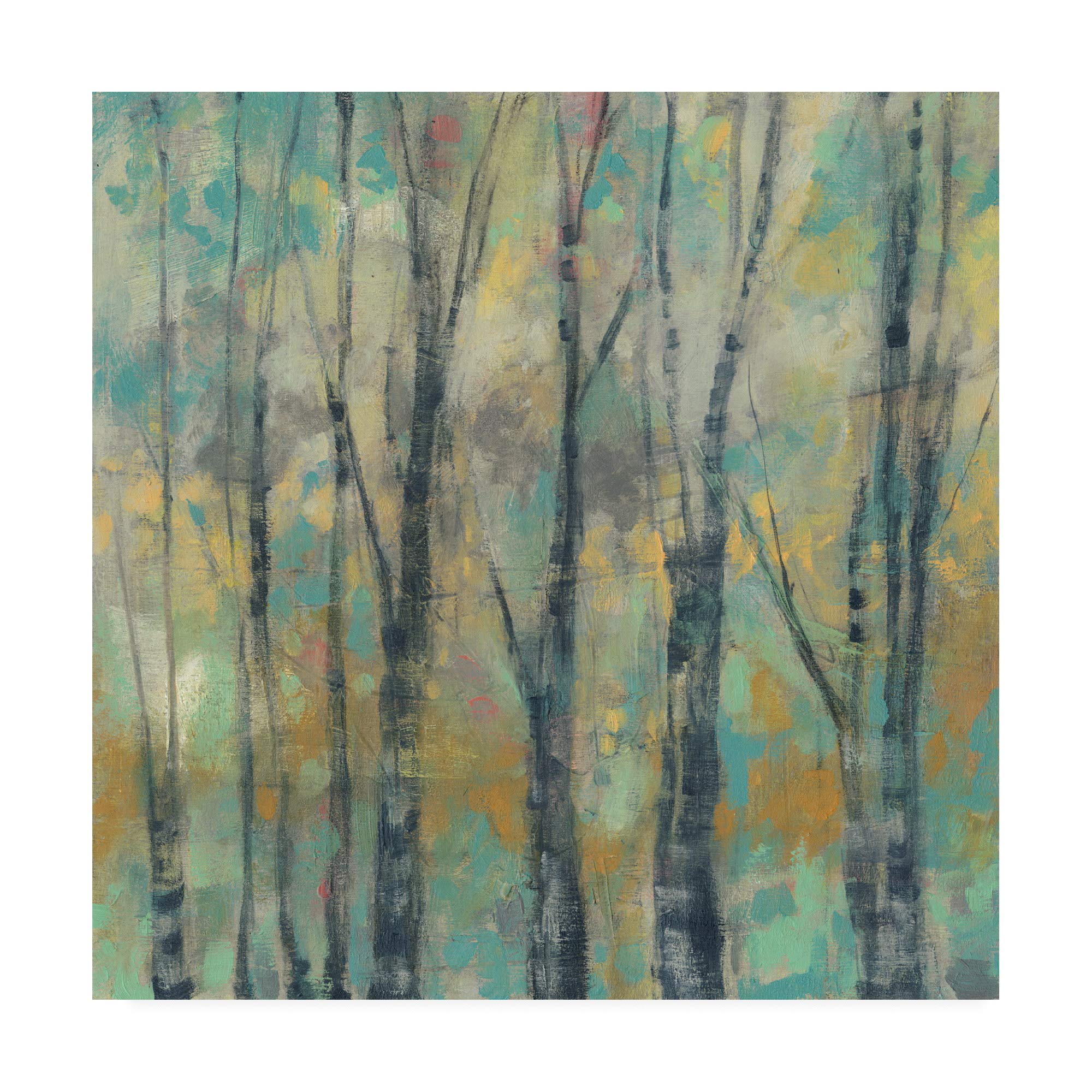 Jennifer Goldberger Pastel Arbor I Fine Art Print - 18x18 Inches, Framed Wall Decor for Living Room, Bedroom & Office - Handmade Pastel Painting Reproduction
