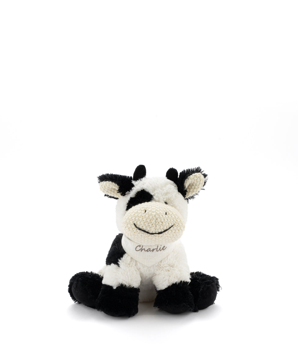 Coco The Cow Black Plush Stuffed Animal Toy - Soft & Cuddly Cow Plushie for Kids, Girls, Boys - Perfect for Gifts, Nursery Decor, and Cuddling