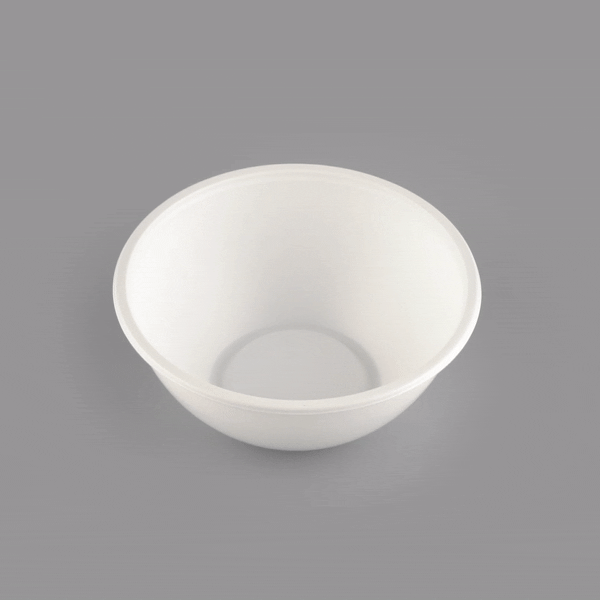 7 oz Round White Plastic Salad Bowls - 5