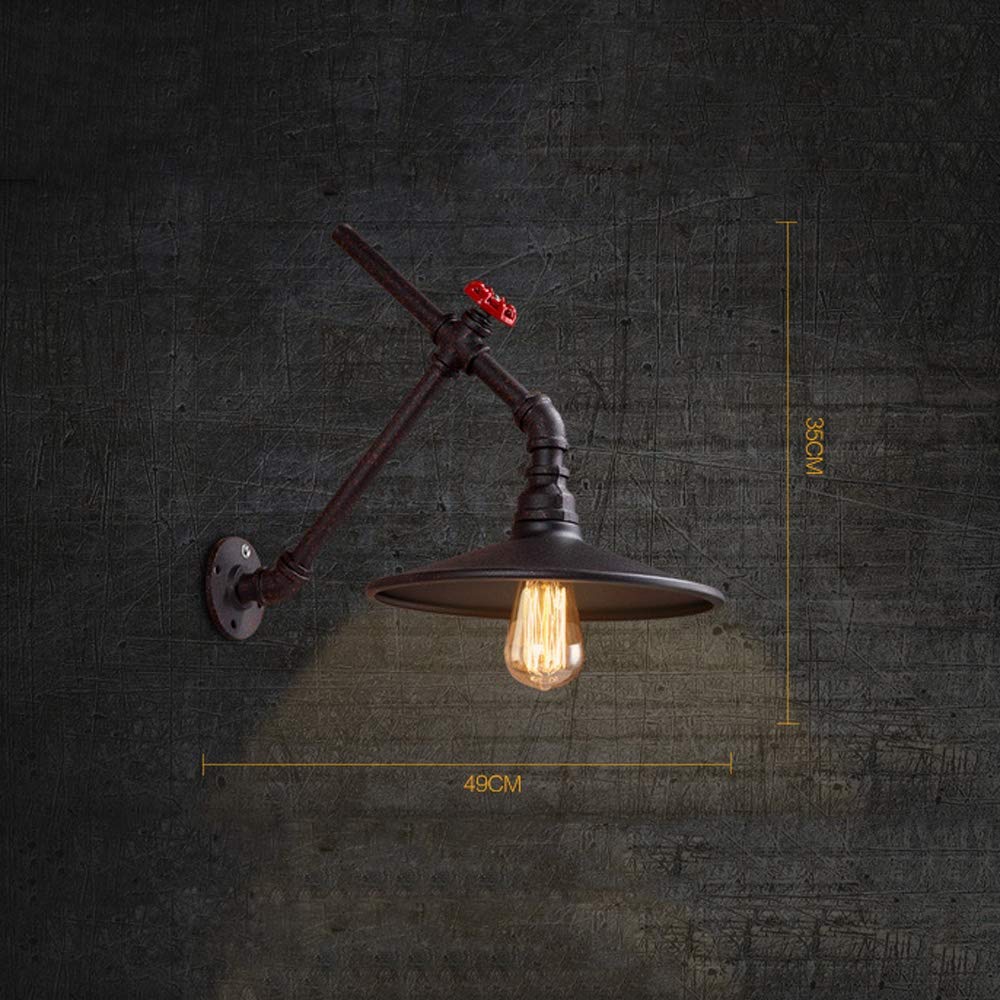 GRAWIT Industrial Pipe Wall Lamp - Vintage Loft Style Lighting for Bedroom, Staircase, Balcony, Bar & Kitchen - Perfect for Dining Room, Coffee Bar & Creating Beautiful Ambiance