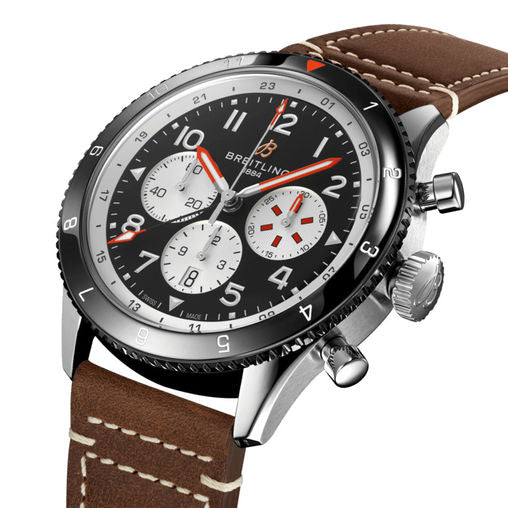 Breitling Super AVI Stainless Steel Men's Chronograph Watch - Luxury Pilot Timepiece for Aviation Enthusiasts & Business Professionals