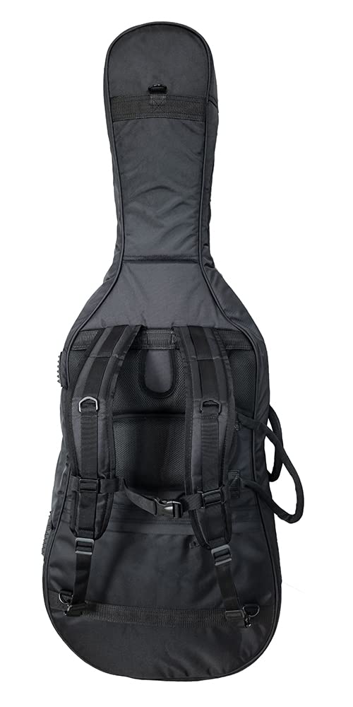 Tonareli Designer Cello Gig Bag 4/4 Size - Premium Black Protective Case for Cello - Perfect for Musicians, Travel & Storage