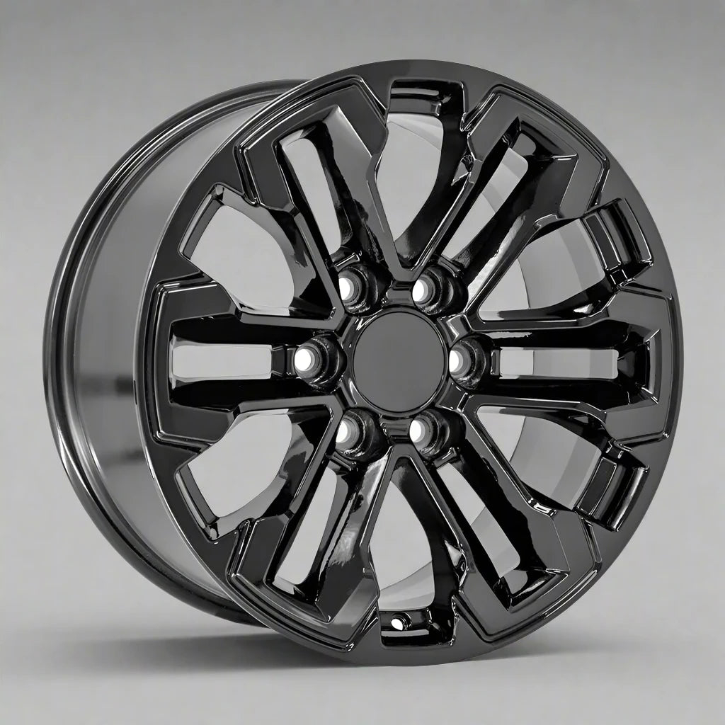 18x8.5 Inch Black CV69 Replica Wheels Rims for Cadillac Escalade - Durable Replacement Alloy Wheels for Off-Road, Street Driving & Custom Car Upgrades