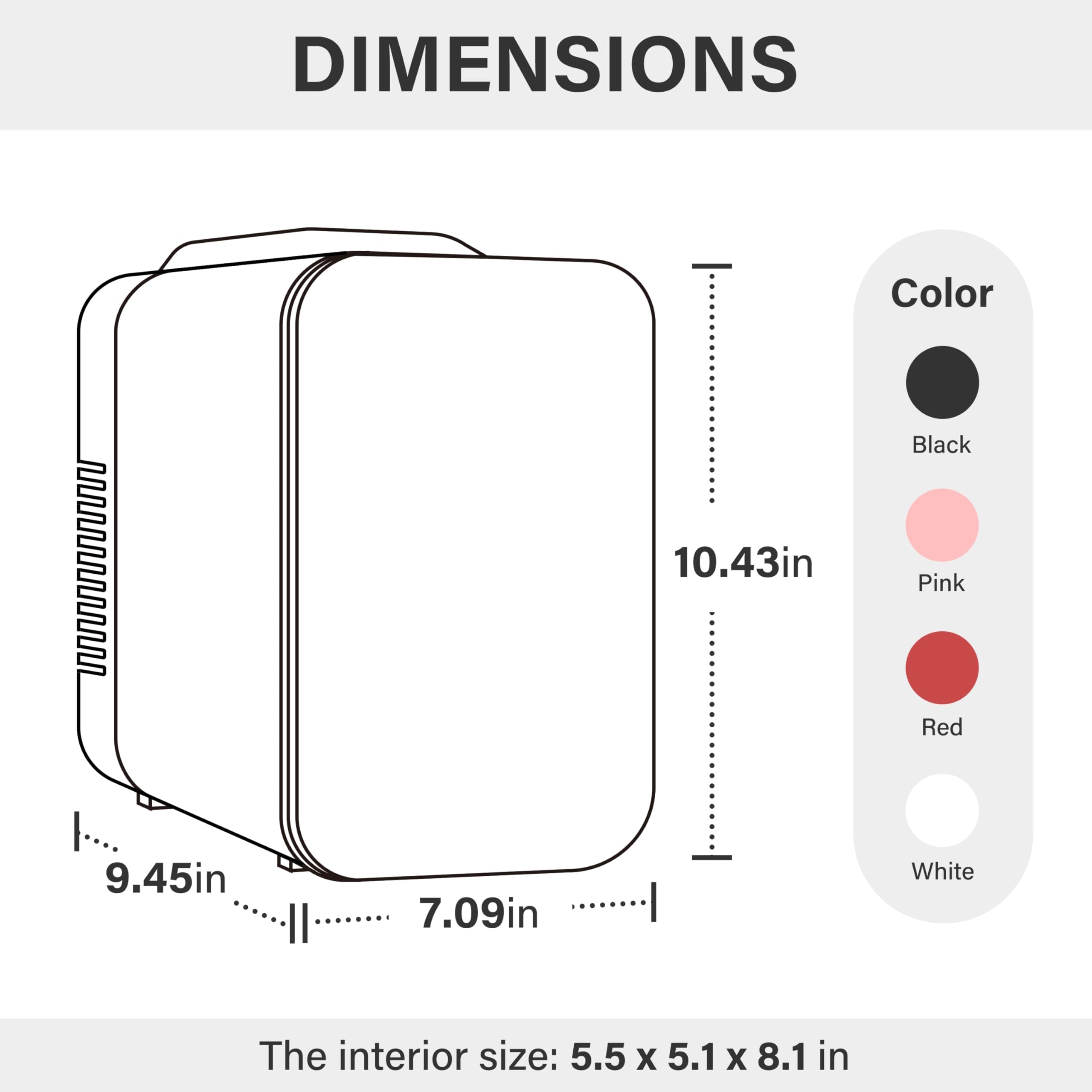 Simple Deluxe 4L/6 Can Mini Fridge - Portable Cooler & Warmer for Skincare, Cosmetics, Beverages, Food - Compact Refrigerator for Home, Office, Dorm, Travel - Pink (4 Liter Capacity)