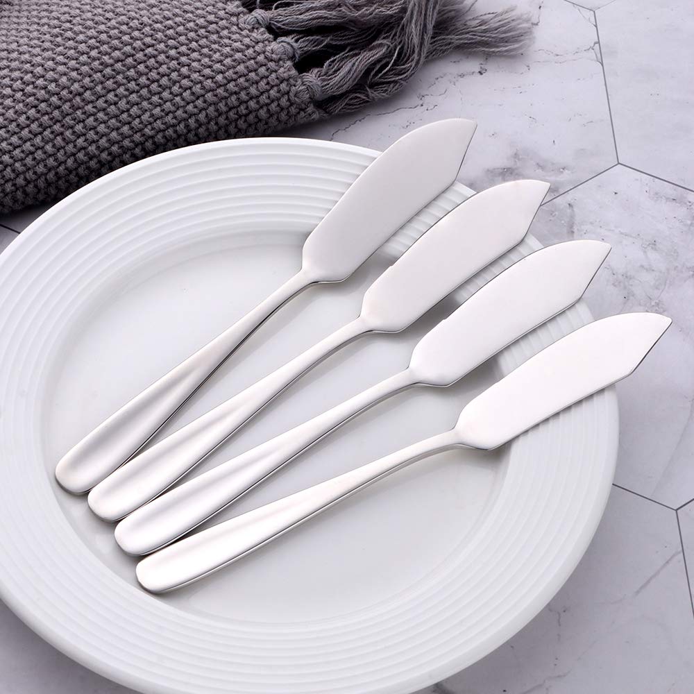 Premium Stainless Steel Butter & Cheese Spreader Knife Set of 6 - Silver Breakfast Dessert Knives for Kitchen, Sandwich Making & Butter Dish - Perfect for Brunch, Tea Parties & Gourmet Cooking