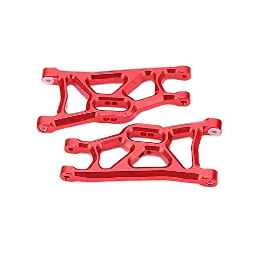High-Performance RC Front Rear Suspension Arm Kit - 1/10 Scale Aluminum Alloy Upgrade Parts for TRAXXAS Slash 2WD RC Car (Red) - Perfect for Off-Road Racing, Bashing & Drifting