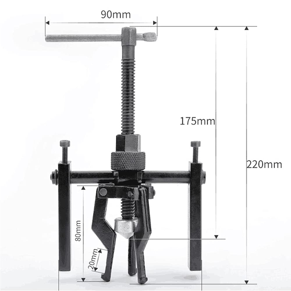 Heavy Duty Carbon Steel 3-Jaw Inner Bearing Puller Gear Extractor - Professional Automotive Machine Tool Kit for Car Repair & Maintenance - Perfect for Removing Bearings, Gears, and Pulleys in Workshops