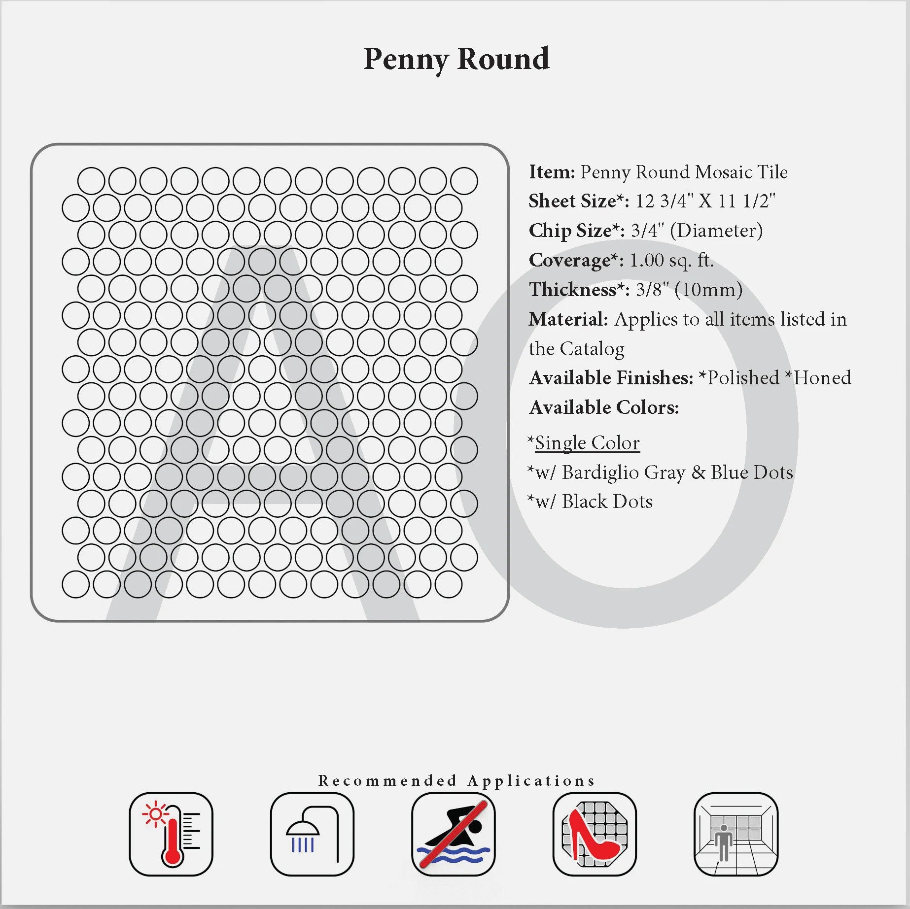 Premium Crema Marfil Marble Mosaic Penny Round Tiles - Natural Stone Wall & Floor Tile for Bathroom, Kitchen Backsplash, and Shower Surround