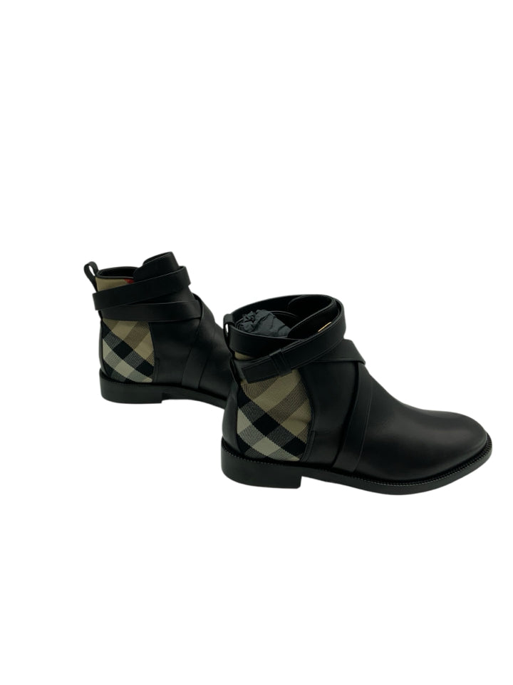 Burberry Housecheck Ankle Booties for Women - Size 38.5 (US 8.5) | Luxury Fashion Boots for Office, Parties & Everyday Wear