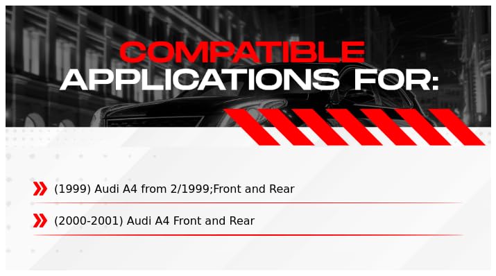 R1 Concepts Complete Front & Rear Brake Kit - Semi-Metallic Brake Pads & Rotors for 1999-2001 Audi A4 | High-Performance Braking System for Daily Commuting & Highway Driving