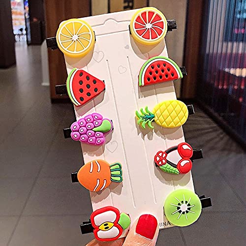 10pcs Ice Cream Hair Clips Set for Baby Girls & Toddlers - Cute Barrettes Hair Accessories (Random Colors) - Perfect for Parties, School & Daily Styling