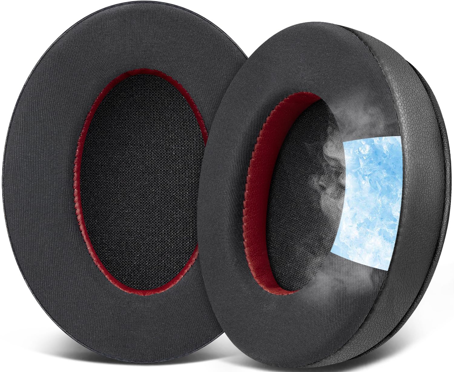 SOULWIT Cooling Gel Replacement Earpads for HyperX Cloud Series (1/2/3/Pro/Core/Alpha/Alpha S/Alpha Pro/Flight/Flight S/Stinger/Stinger S) - Breathable Memory Foam Cushions - Black - Perfect for Gaming, Streaming & Long Wear Comfort