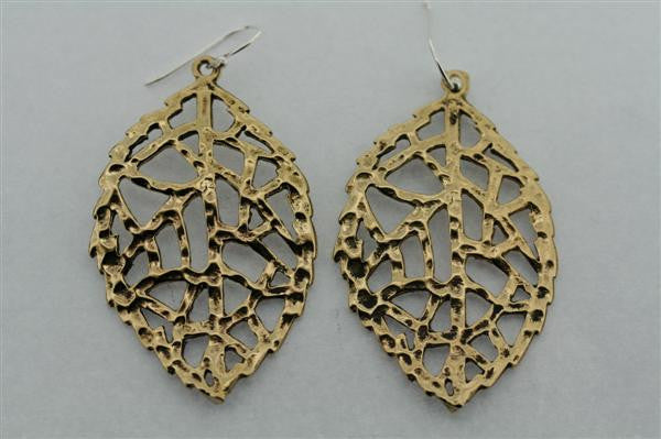 Brass Gap Leaf Earrings - Boho Chic Dangle Earrings for Women - Perfect for Casual Wear, Parties & Festivals