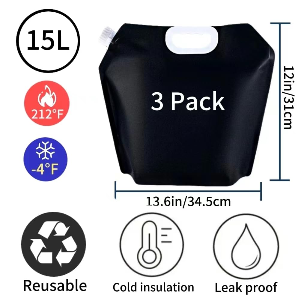 5L Black Reusable Ice Bath Bags - Portable Cold Plunge Tub Accessories for Home Therapy, Sports Recovery & Muscle Relaxation (3-Pack) - Perfect for Athletes, Gym Enthusiasts & Post-Workout Recovery