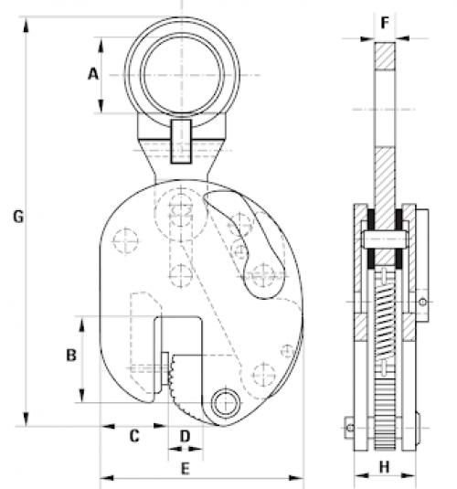 GT Hinged VPC Vertical Plate Clamp - Heavy Duty Lifting Clamp for Steel Plates - Perfect for Construction, Metal Fabrication & Industrial Material Handling
