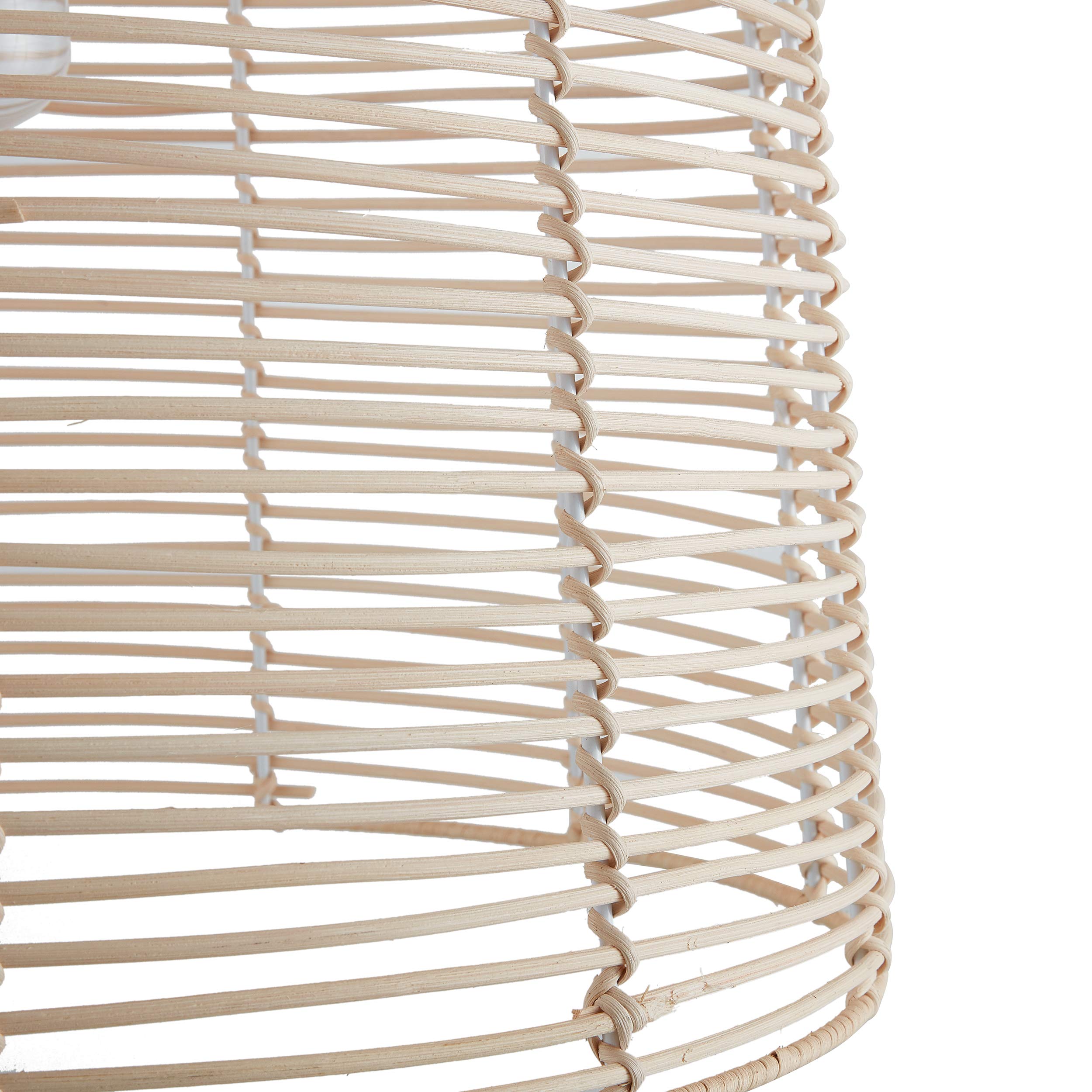 SEI Furniture Formosa Rattan Pendant Lamp - Natural Woven Rattan Ceiling Light for Boho Home Decor, Bedroom, Living Room & Dining Room Lighting