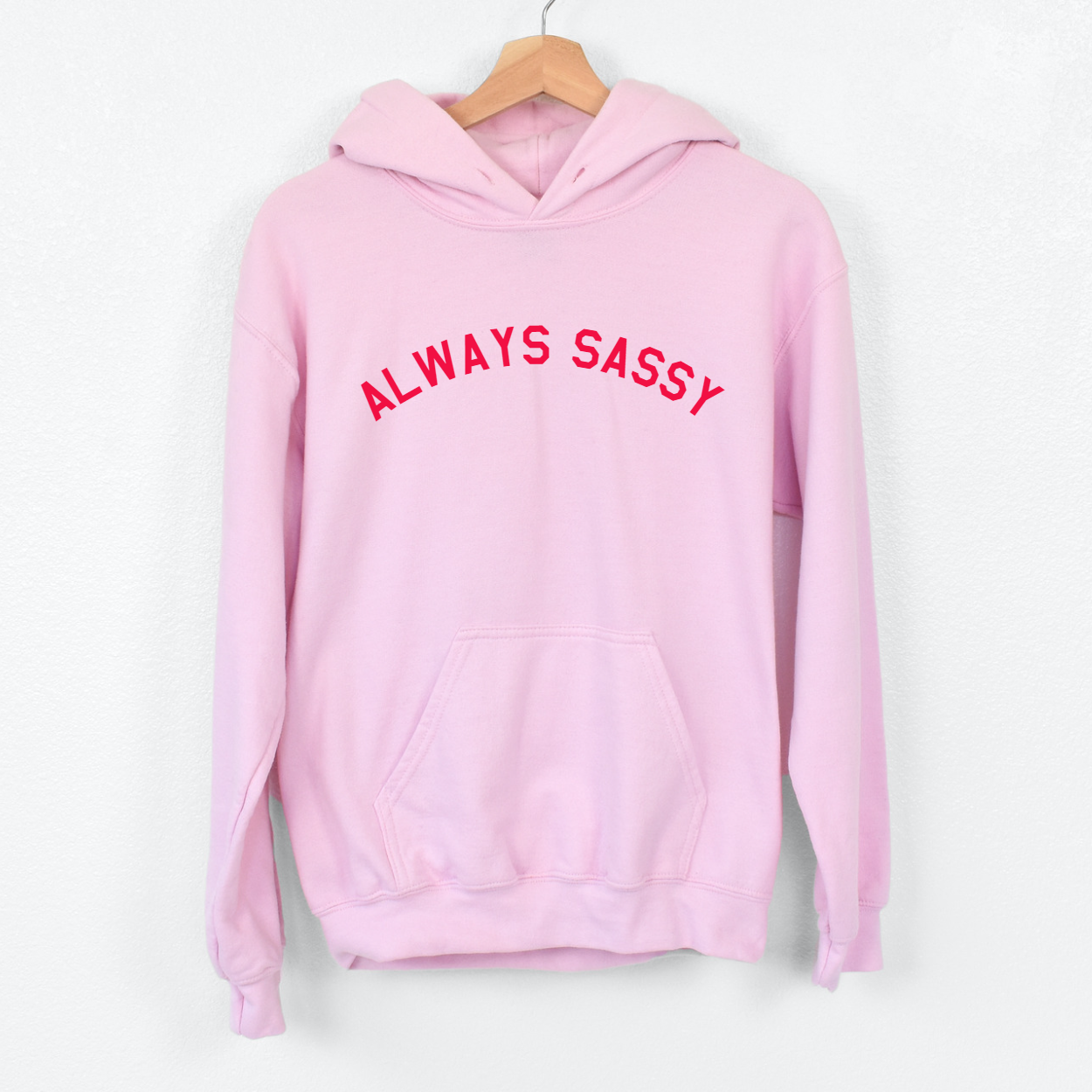 Always Sassy Kids Pink and Red Hoodie - Cute Pullover Sweatshirt for Girls | Perfect for School, Playdates & Outdoor Activities