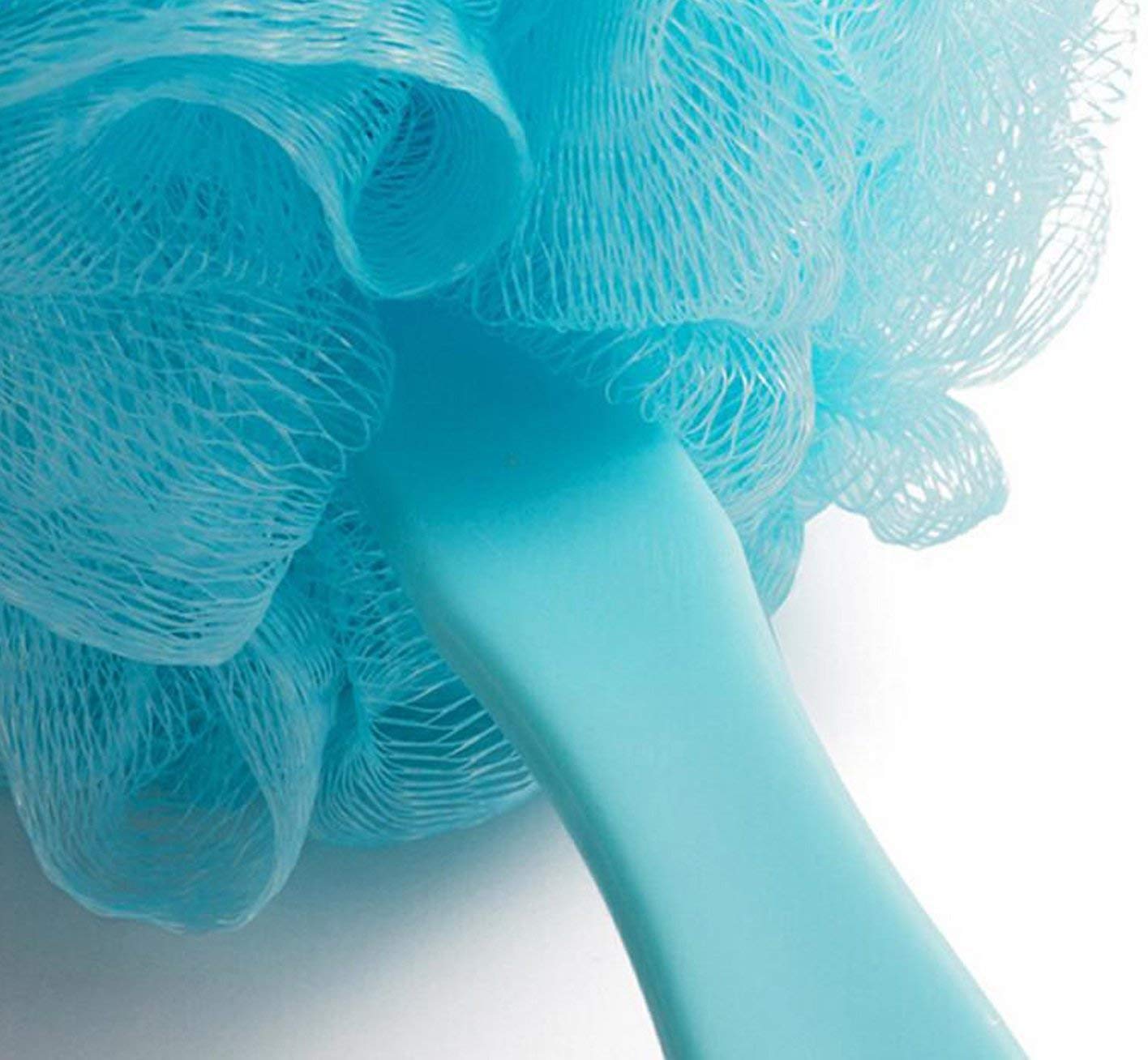Exfoliating Loofah Bath Brush with Long Handle - Soft Mesh Body Scrubber for Shower & Back Care - Nylon Sponge on Stick for Men & Women - Gentle Lather & Deep Cleansing - Perfect for Exfoliation & Spa Days (Multicolor, Pack of 1)