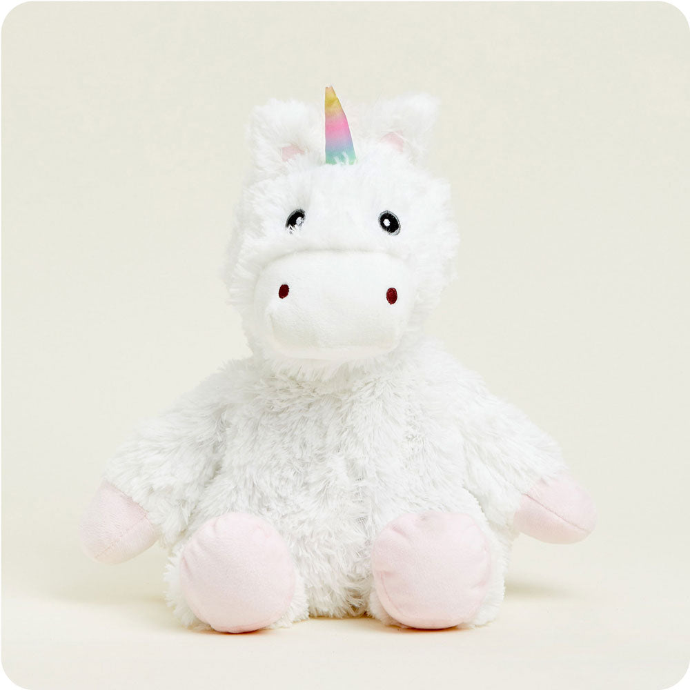 White Unicorn Warmies - Soft & Cozy Plush Heating Pad for Kids & Adults - Perfect for Relaxation, Stress Relief & Sleep Aid - Microwaveable Heat Therapy Stuffed Animal for Cuddling, Comfort & Pain Relief
