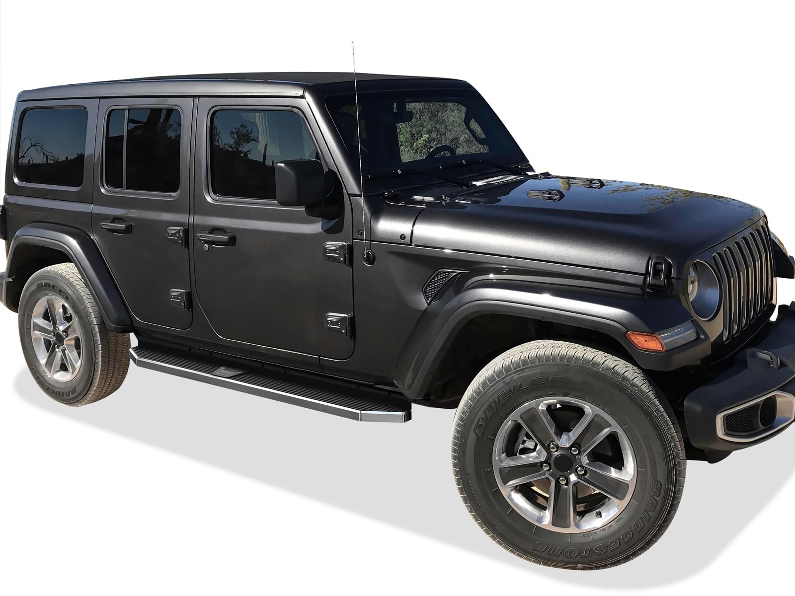 APS 6in 304 Stainless Steel Polished Running Boards Side Steps for Jeep Wrangler JL 2018-2025 4-Door (Including 4xe Models) - Easy Installation, Durable Off-Road Protection - Perfect for Adventure & Daily Driving