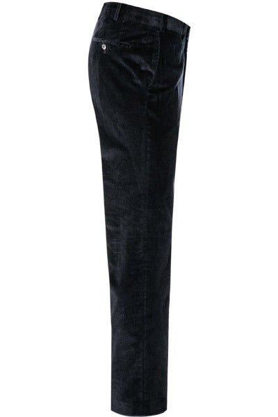 HENRY SARTORIAL X HILTL Parma Premium SUPIMA® Corduroy Pants for Men - Dark Navy Blue - Comfortable Slim Fit Casual & Office Trousers for Work, Business, and Everyday Wear