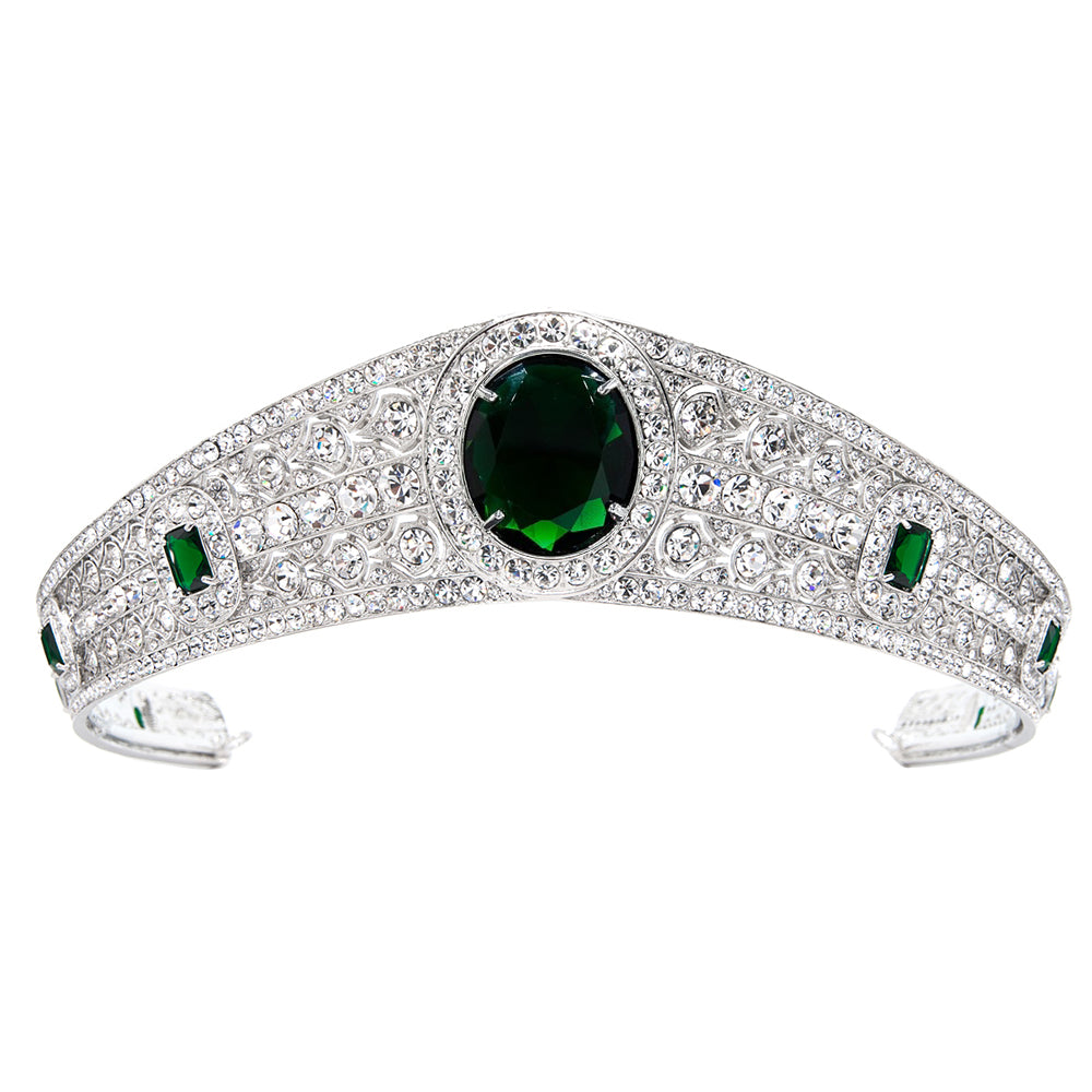Princess Eugenie Wedding Tiara - The Greville Emerald Kokoshnik Tiara Diadem Crown HG086A | Royal Bridal Headpiece for Weddings, Special Occasions & Formal Events
