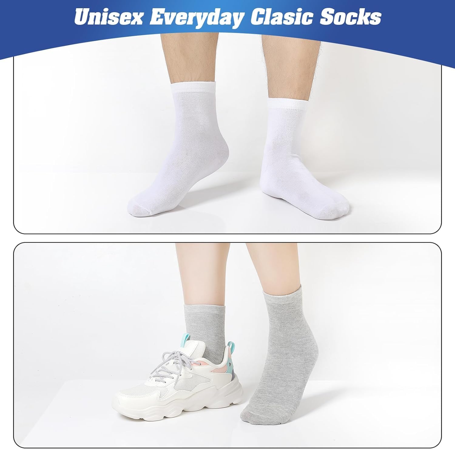 120 Pairs Moisture-Wicking Quarter Socks for Men & Women - Breathable Athletic Sports Socks Bulk Pack - Perfect for Running, Gym, Workout & Everyday Wear